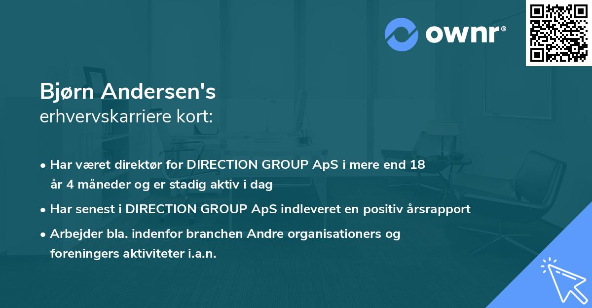 Bjørn Andersen's erhvervskarriere kort