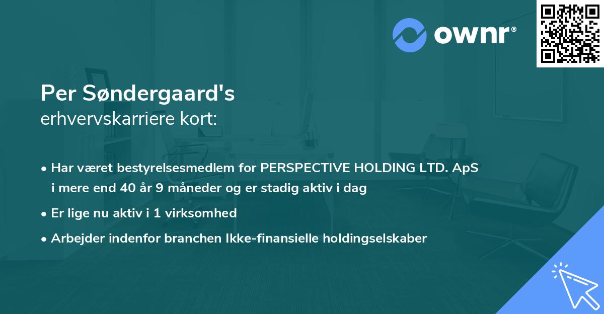 Per Søndergaard's erhvervskarriere kort