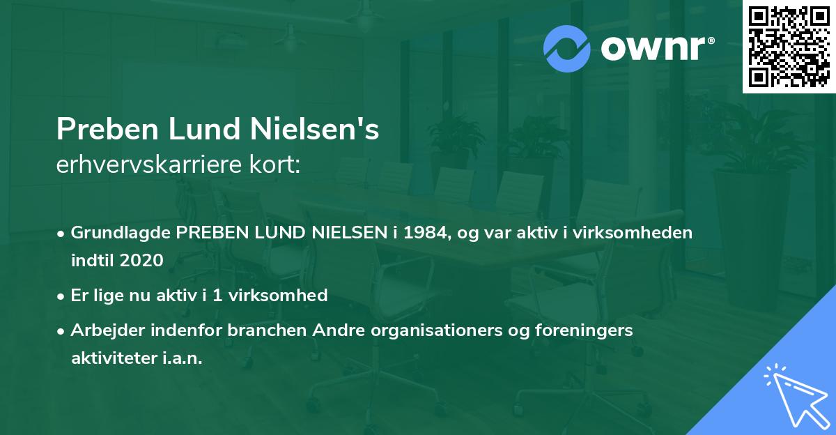 Preben Lund Nielsen's erhvervskarriere kort