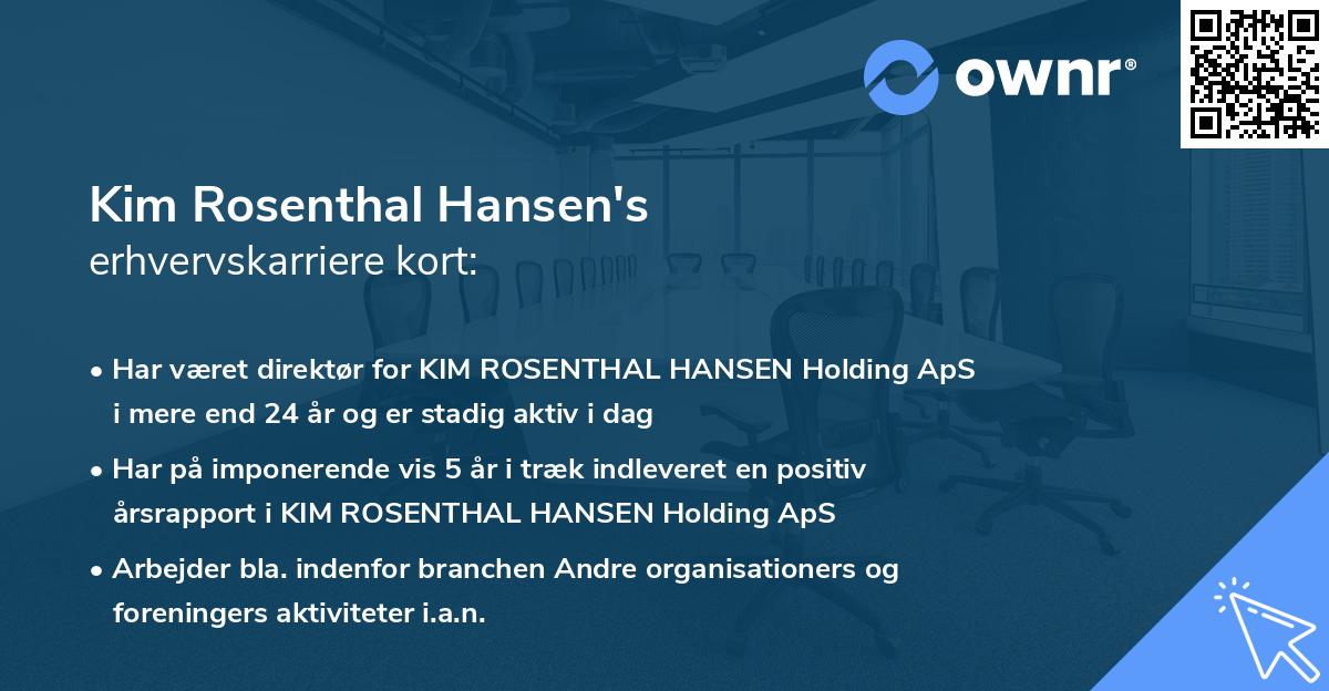 Kim Rosenthal Hansen's erhvervskarriere kort