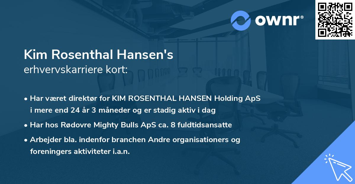 Kim Rosenthal Hansen's erhvervskarriere kort