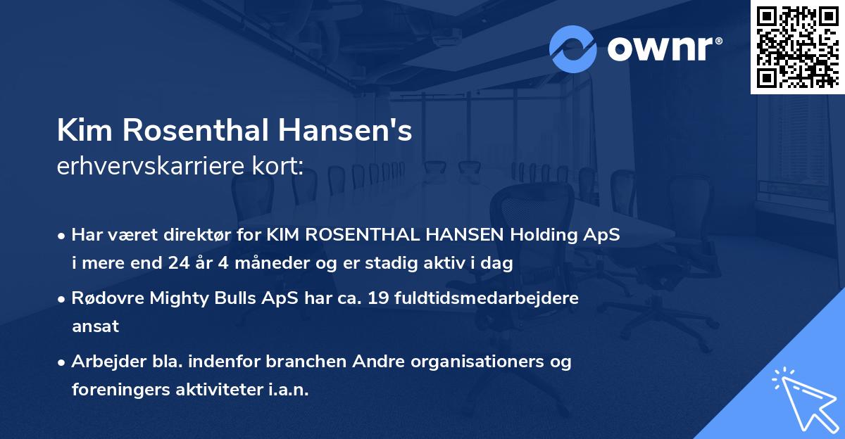 Kim Rosenthal Hansen's erhvervskarriere kort