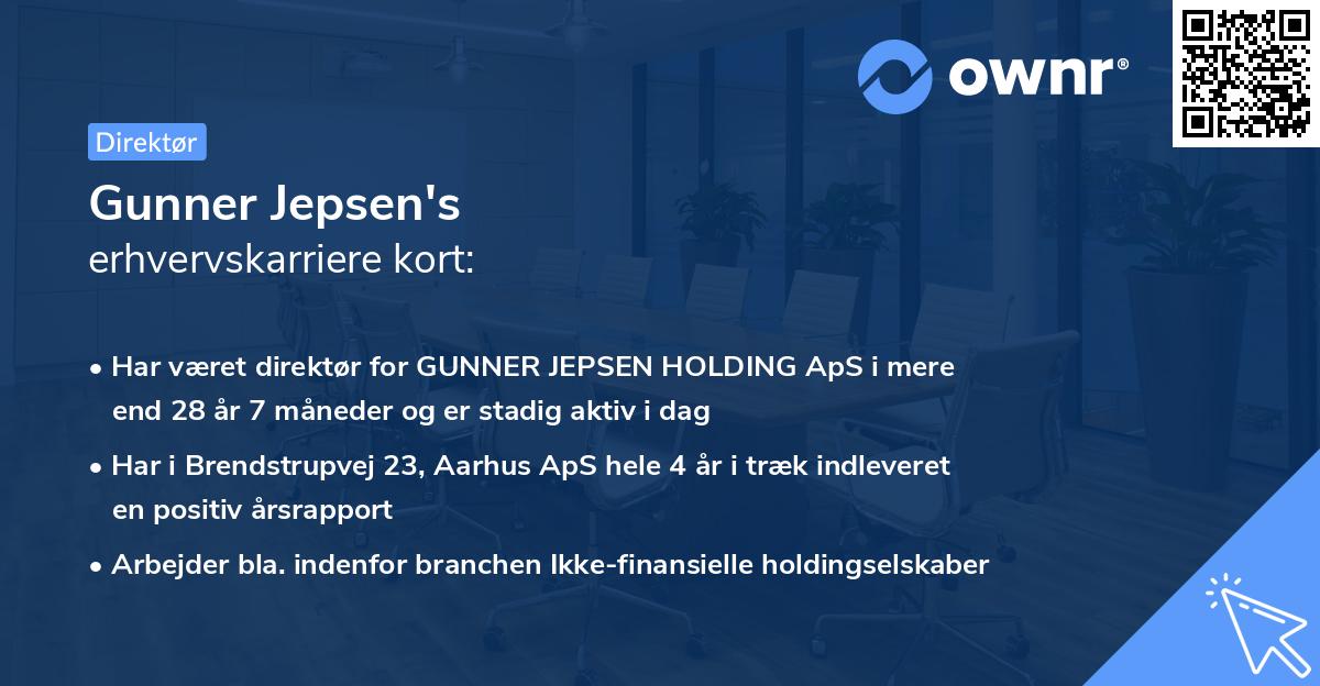 Gunner Jepsen's erhvervskarriere kort
