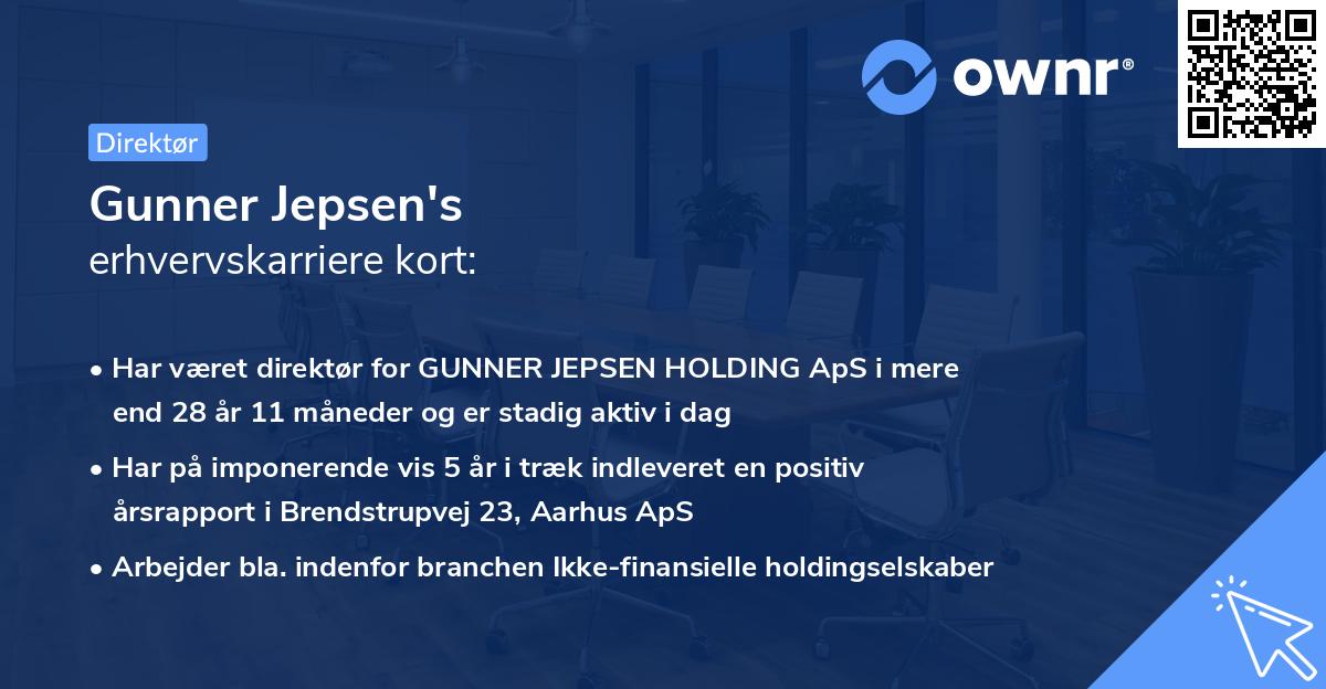 Gunner Jepsen's erhvervskarriere kort