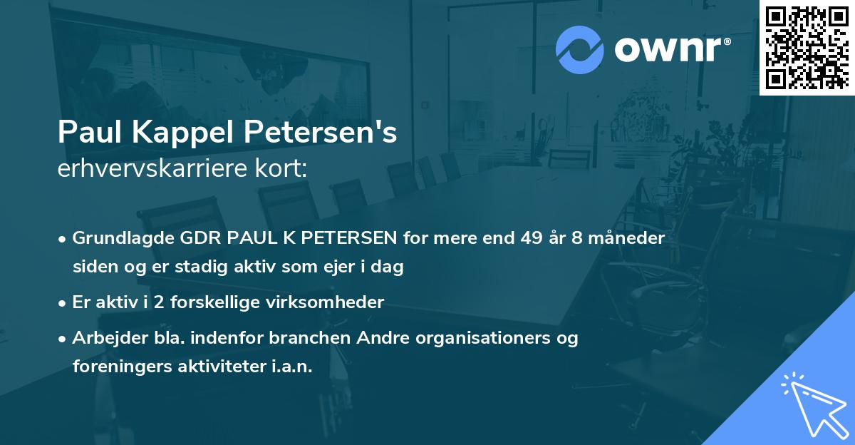 Paul Kappel Petersen's erhvervskarriere kort