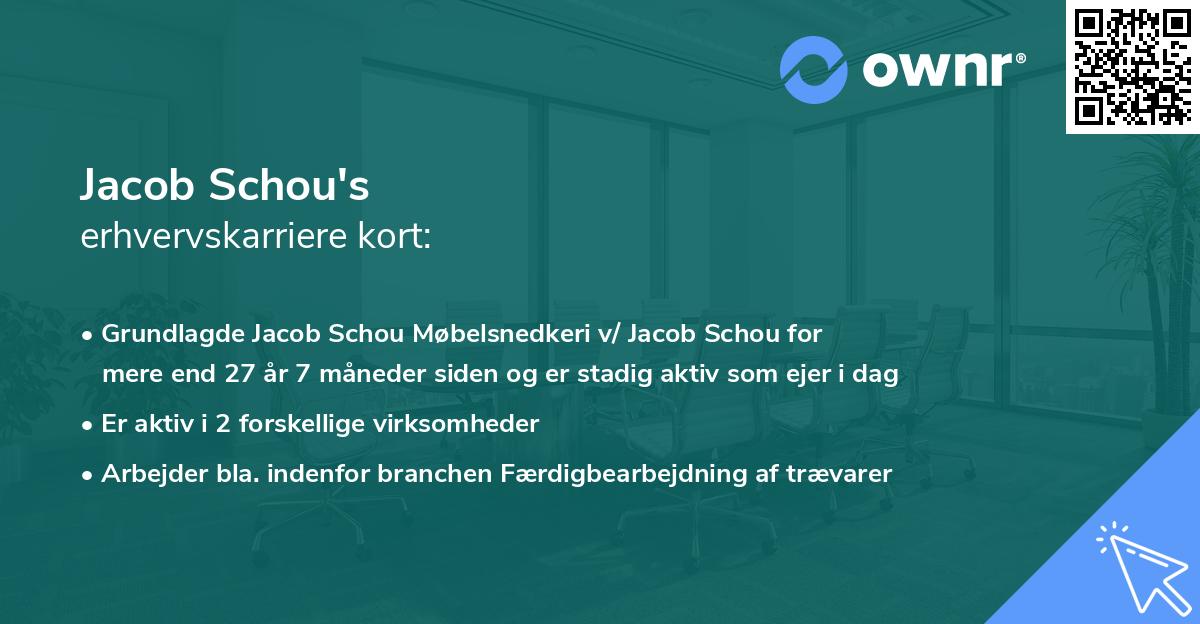 Jacob Schou's erhvervskarriere kort
