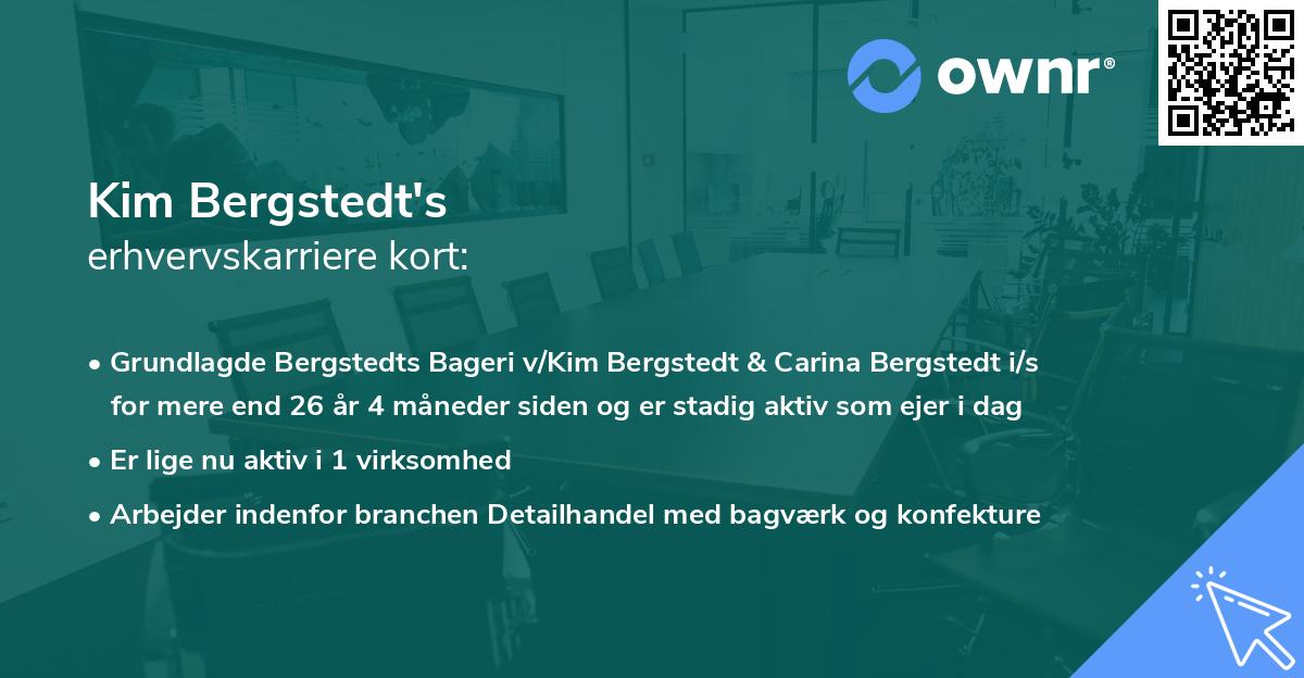 Kim Bergstedt's erhvervskarriere kort