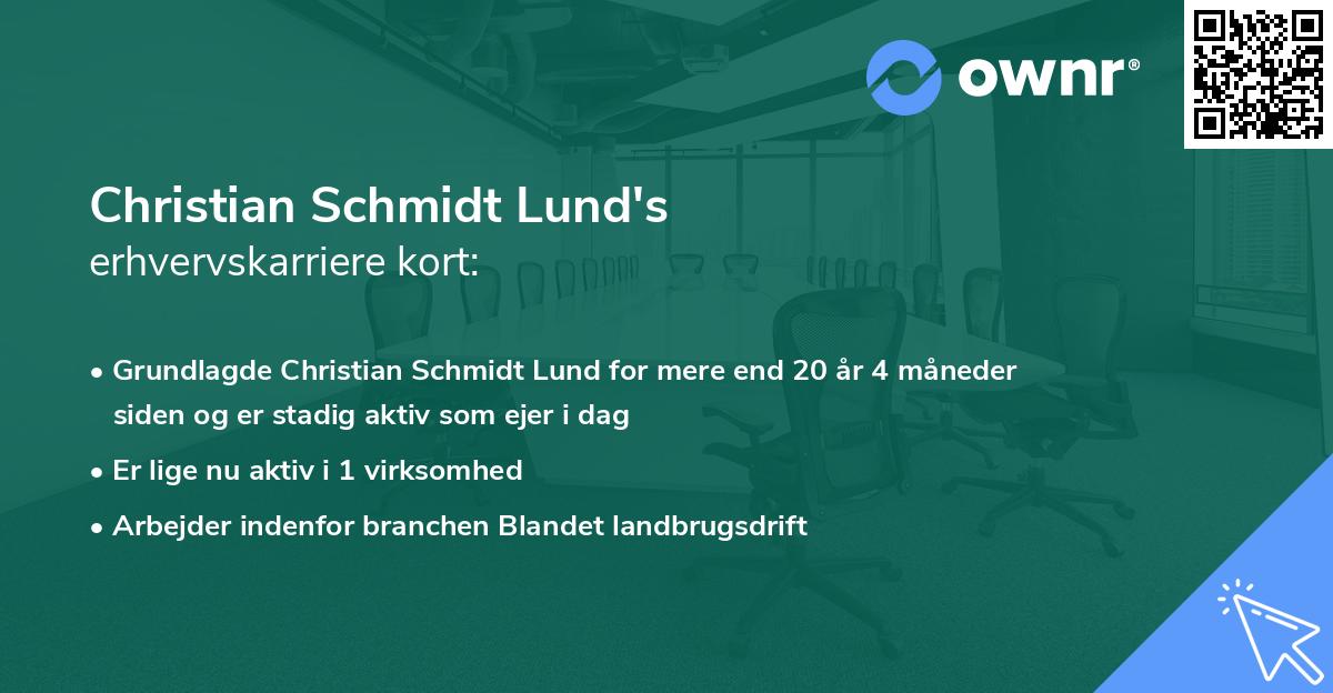 Christian Schmidt Lund's erhvervskarriere kort