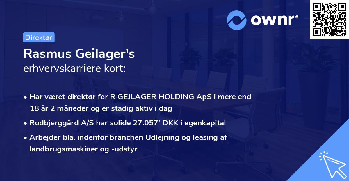 Rasmus Geilager's erhvervskarriere kort