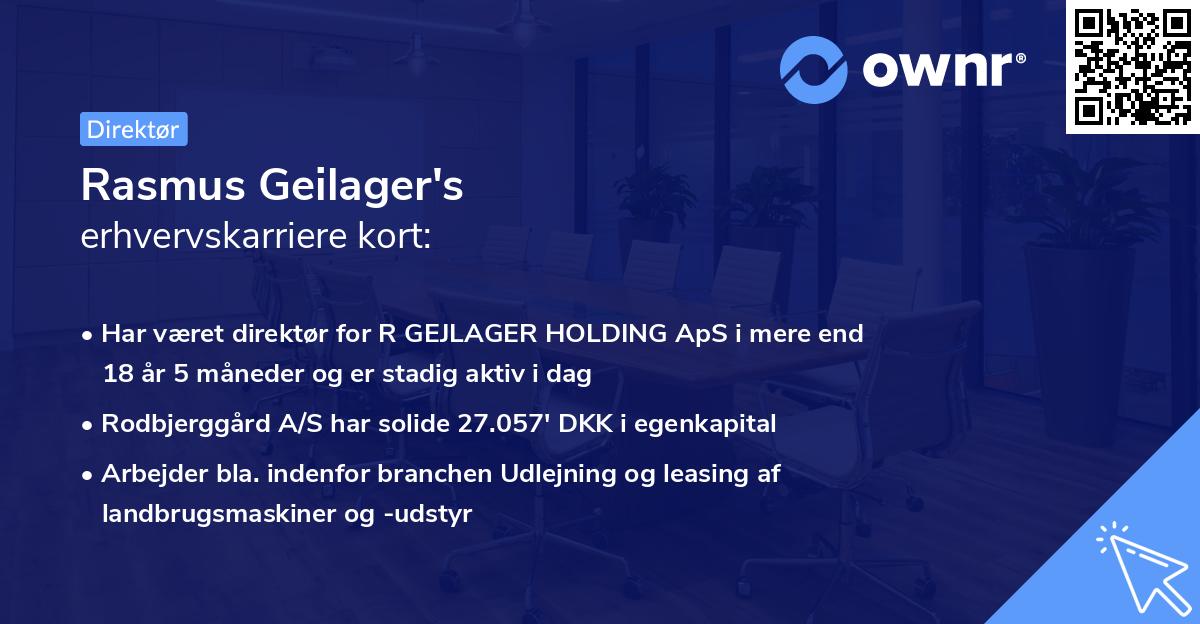 Rasmus Geilager's erhvervskarriere kort