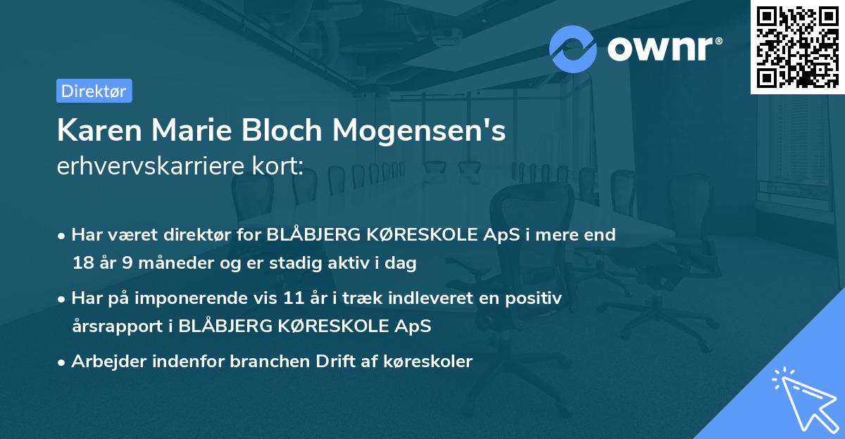 Karen Marie Bloch Mogensen's erhvervskarriere kort