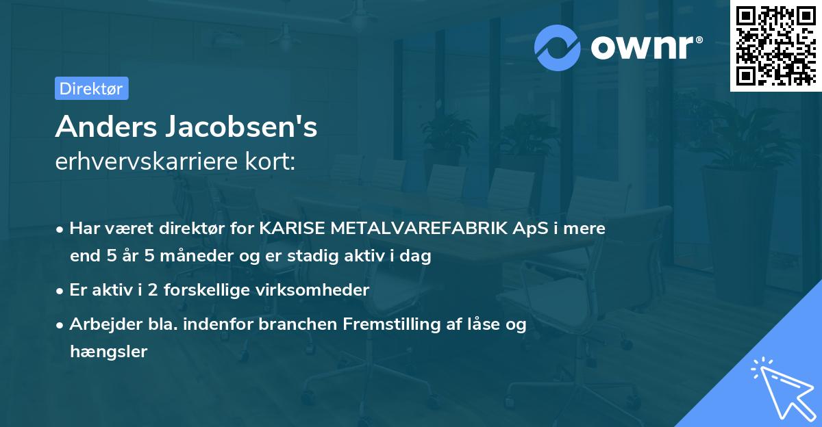 Anders Jacobsen's erhvervskarriere kort