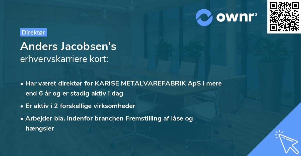 Anders Jacobsen's erhvervskarriere kort
