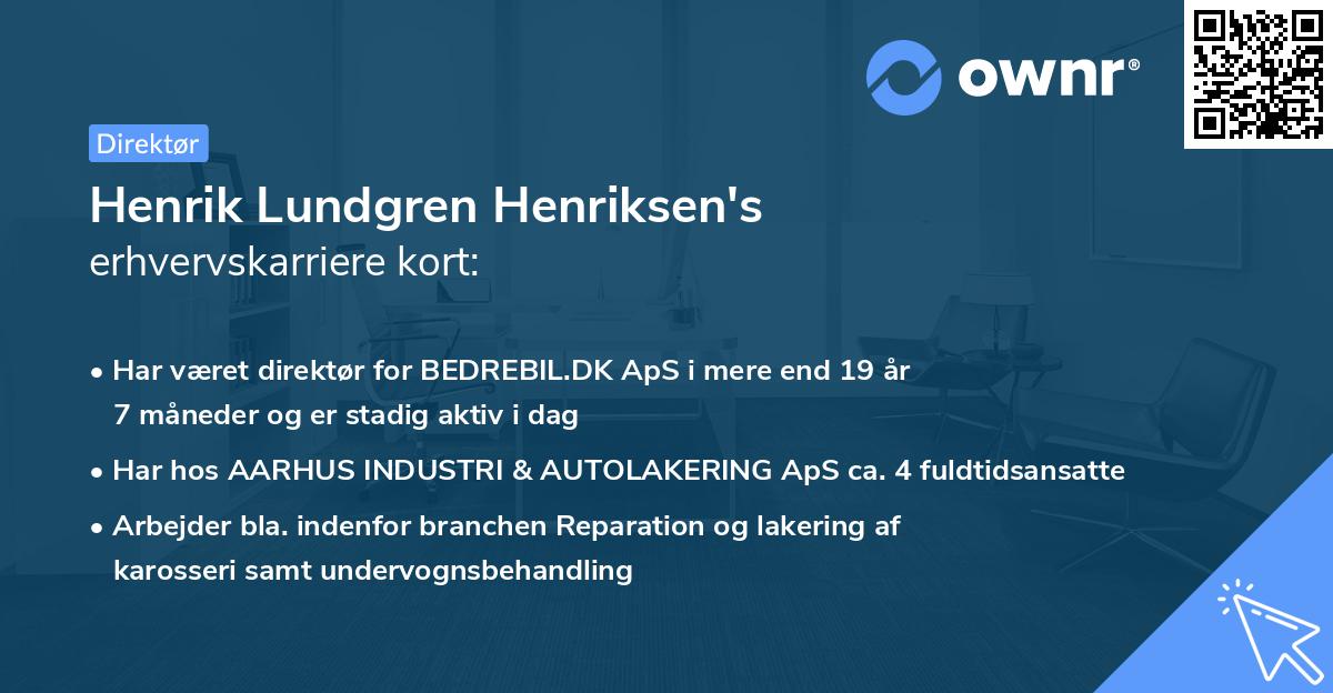 Henrik Lundgren Henriksen's erhvervskarriere kort