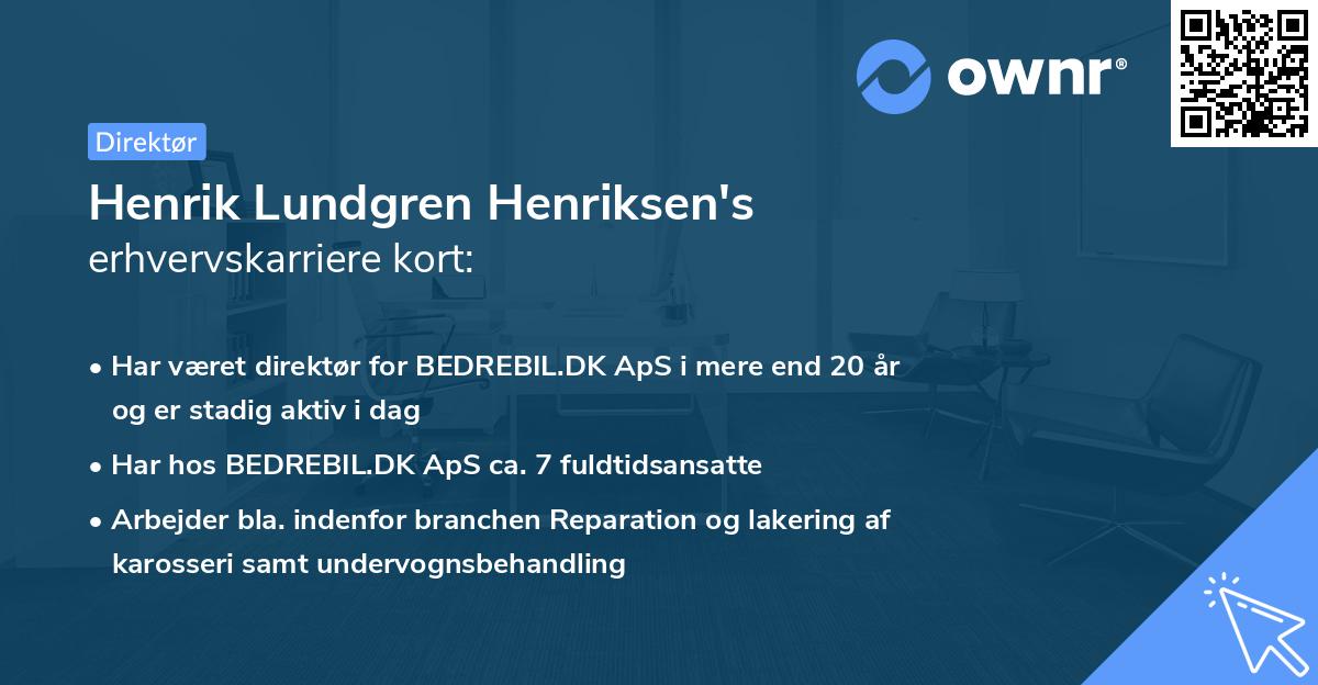 Henrik Lundgren Henriksen's erhvervskarriere kort