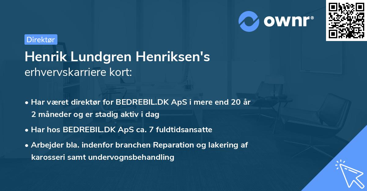 Henrik Lundgren Henriksen's erhvervskarriere kort