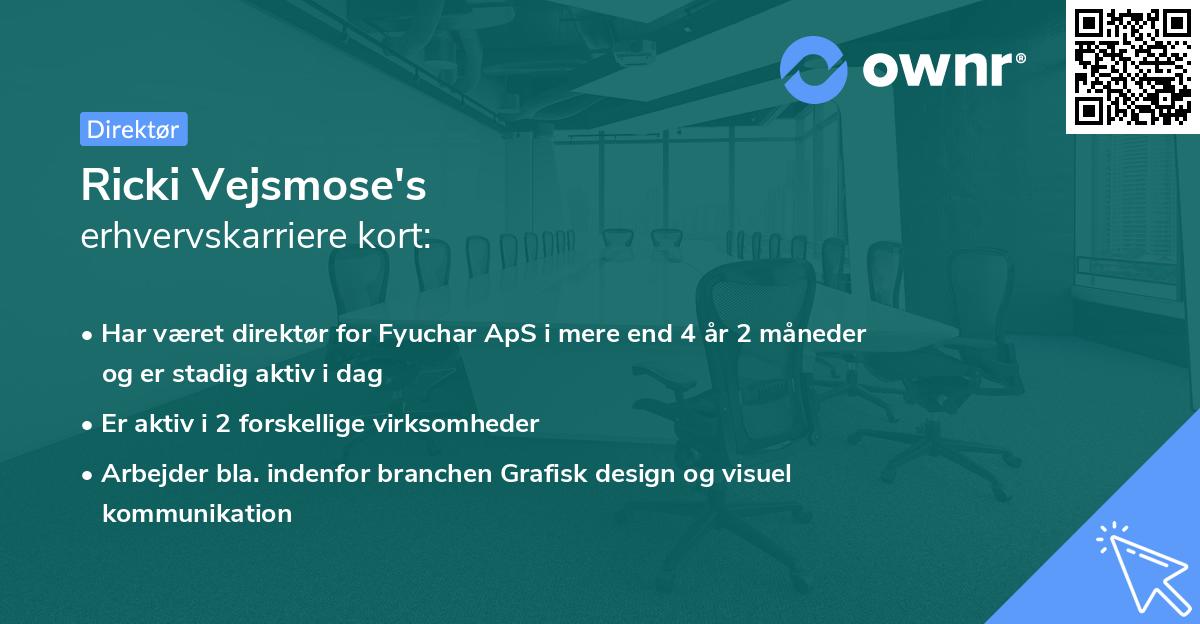 Ricki Vejsmose's erhvervskarriere kort