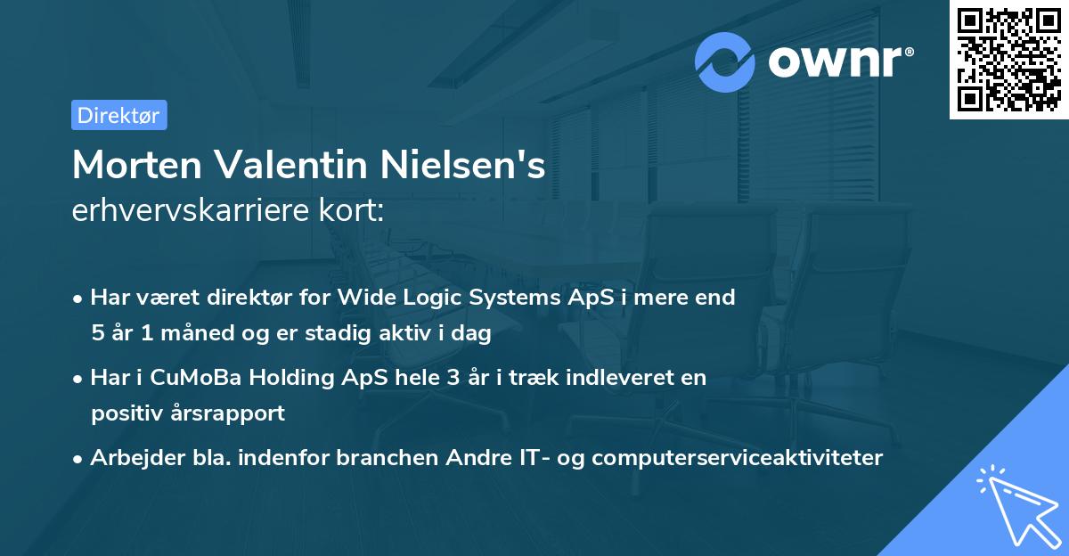 Morten Valentin Nielsen's erhvervskarriere kort