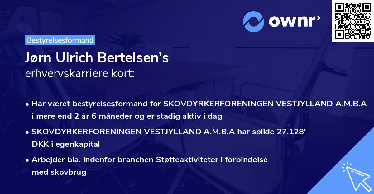 Jørn Ulrich Bertelsen's erhvervskarriere kort