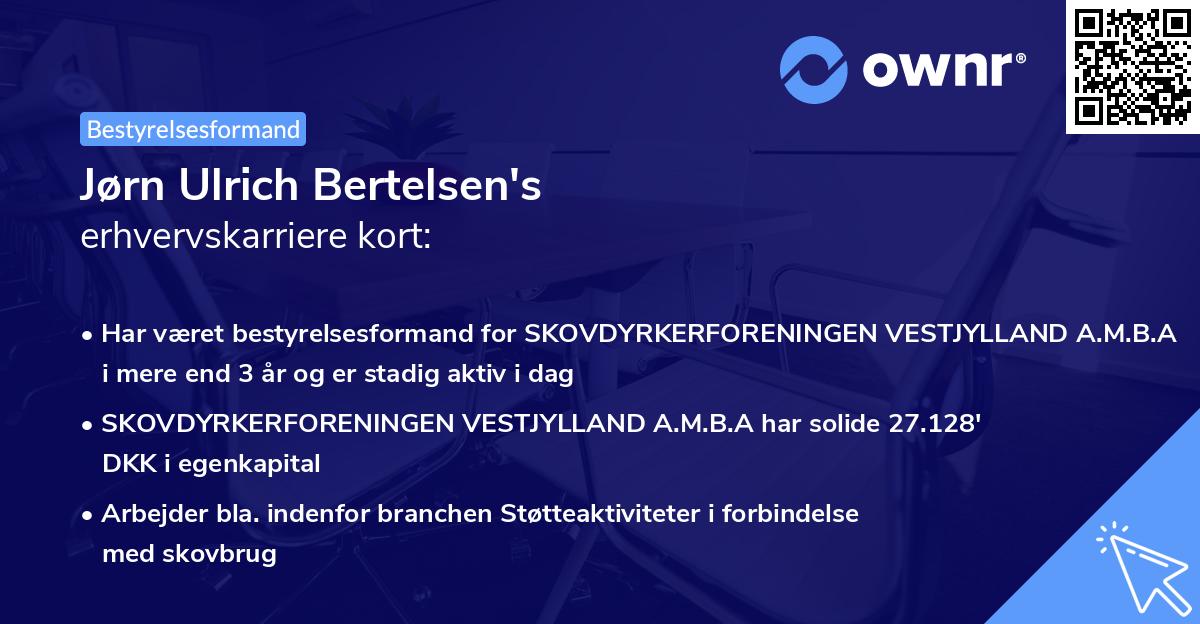 Jørn Ulrich Bertelsen's erhvervskarriere kort