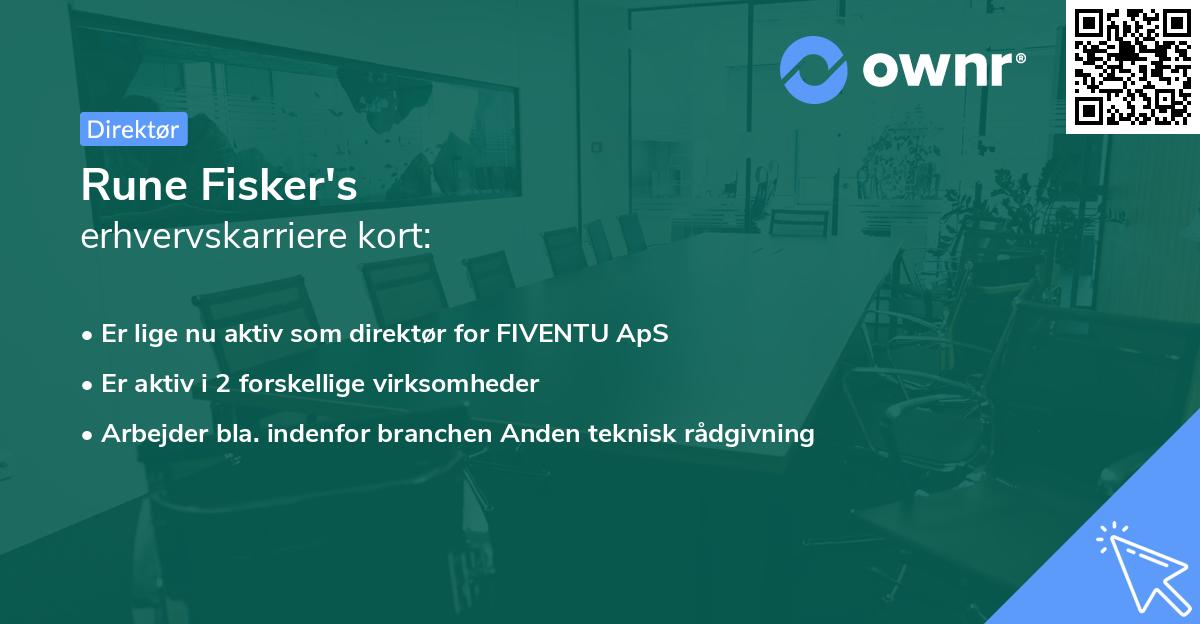 Rune Fisker's erhvervskarriere kort