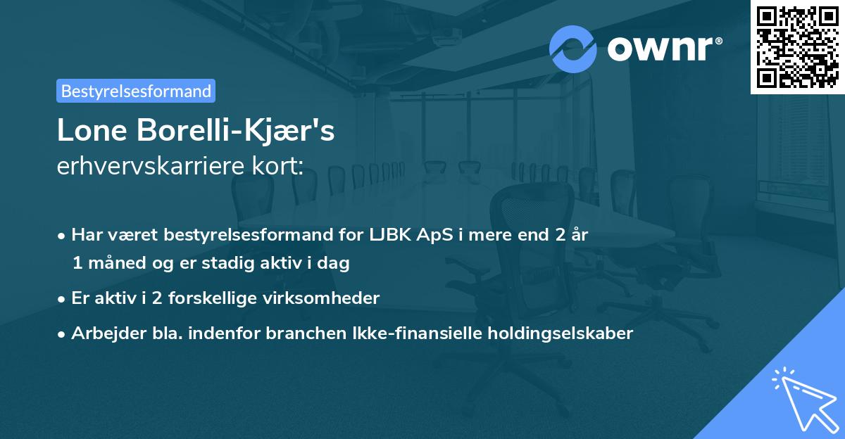 Lone Borelli-Kjær's erhvervskarriere kort