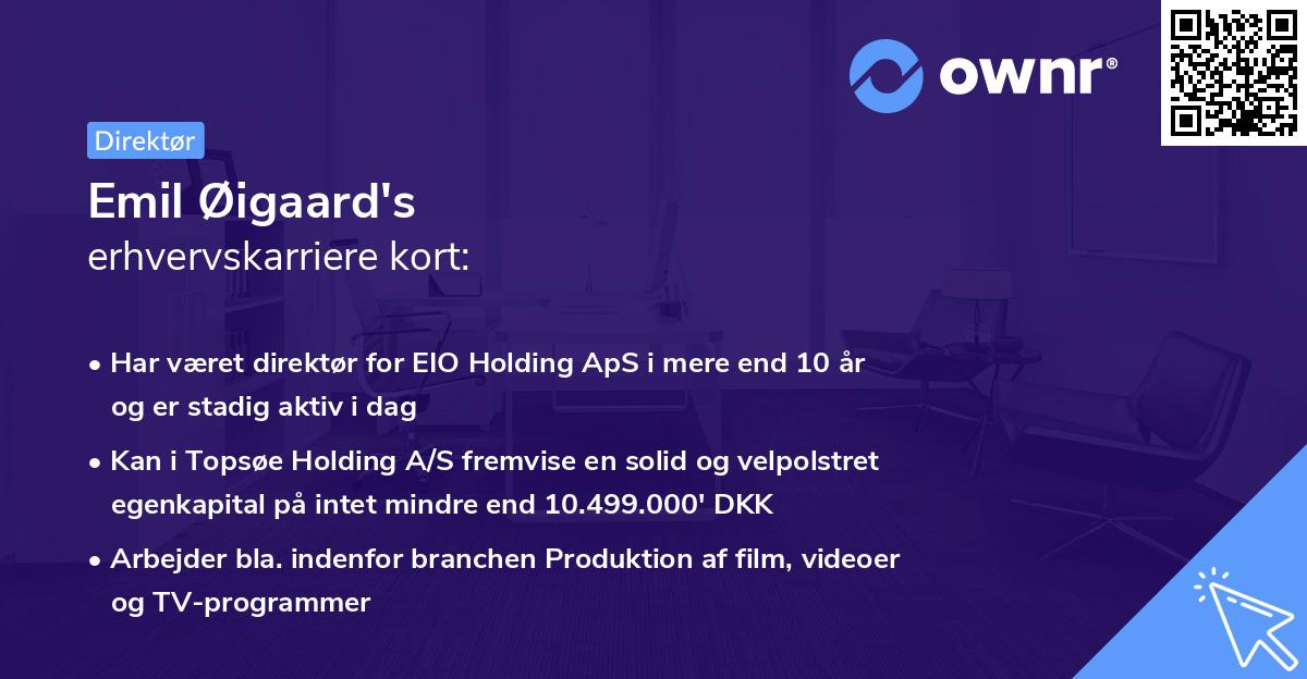 Emil Øigaard's erhvervskarriere kort