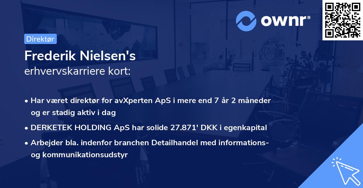 Frederik Nielsen's erhvervskarriere kort