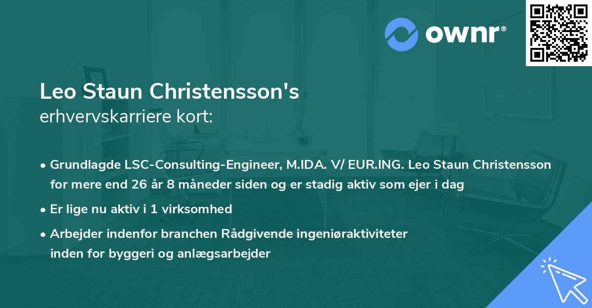 Leo Staun Christensson's erhvervskarriere kort