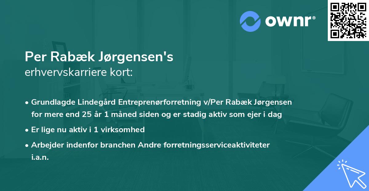 Per Rabæk Jørgensen's erhvervskarriere kort