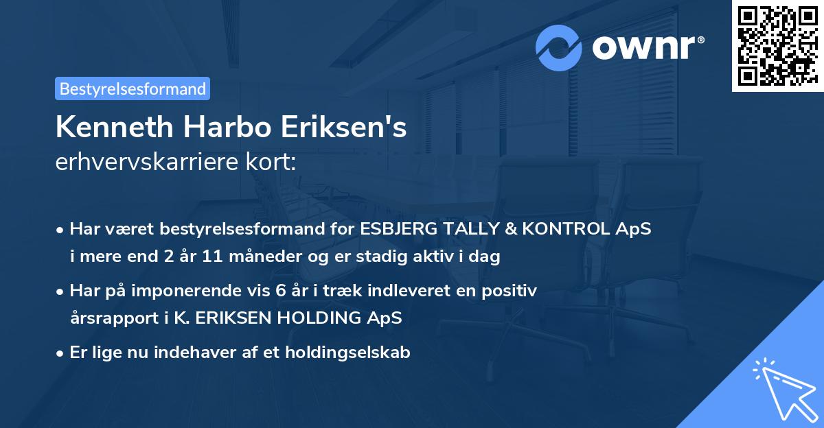 Kenneth Harbo Eriksen's erhvervskarriere kort