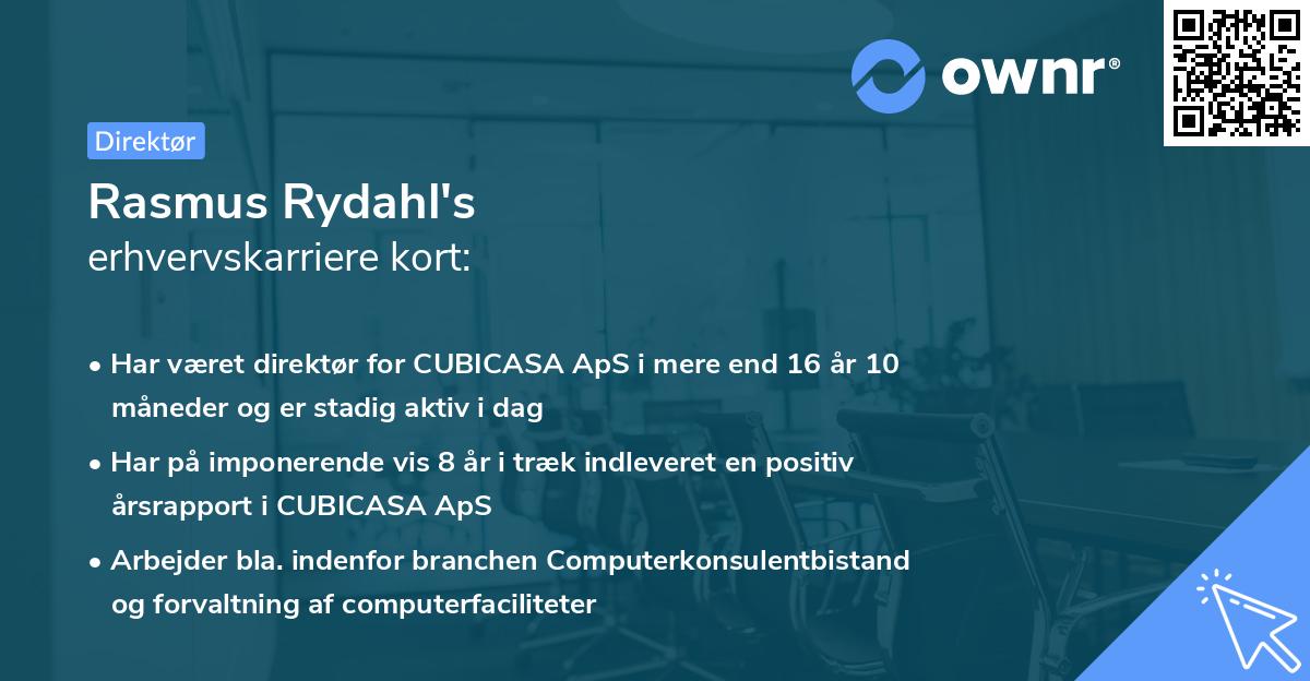 Rasmus Rydahl's erhvervskarriere kort