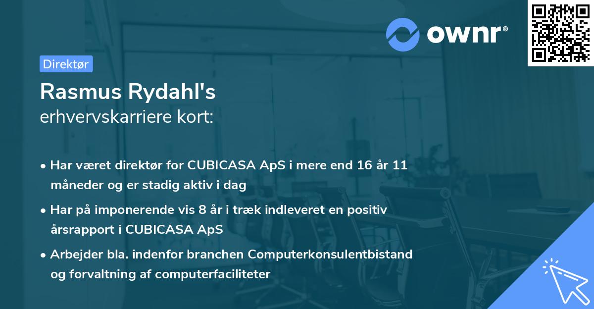 Rasmus Rydahl's erhvervskarriere kort