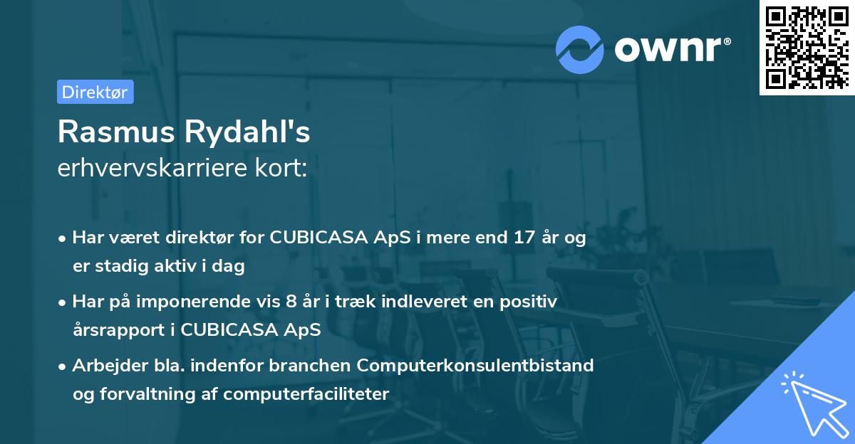 Rasmus Rydahl's erhvervskarriere kort