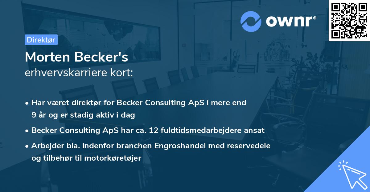 Morten Becker's erhvervskarriere kort