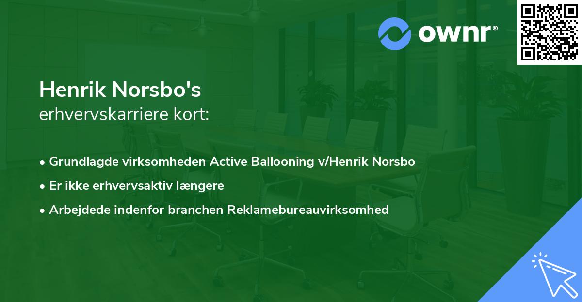 Henrik Norsbo's erhvervskarriere kort