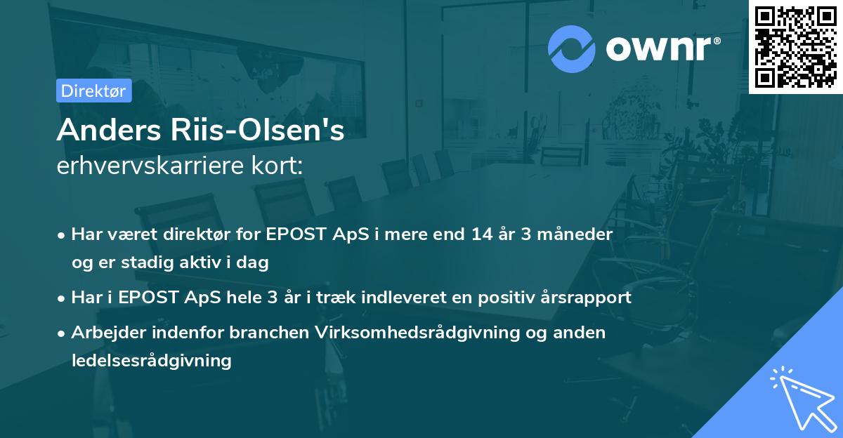 Anders Riis-Olsen's erhvervskarriere kort