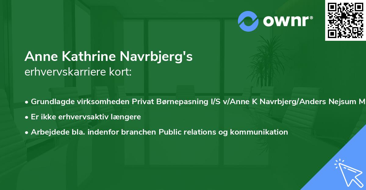 Anne Kathrine Navrbjerg's erhvervskarriere kort
