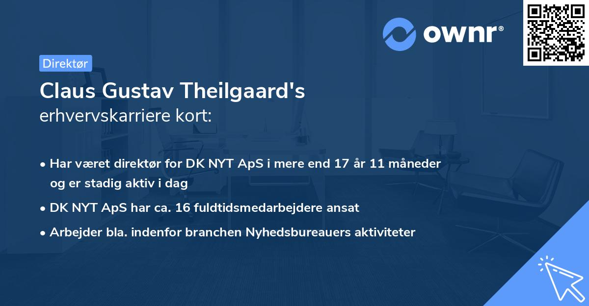 Claus Gustav Theilgaard's erhvervskarriere kort