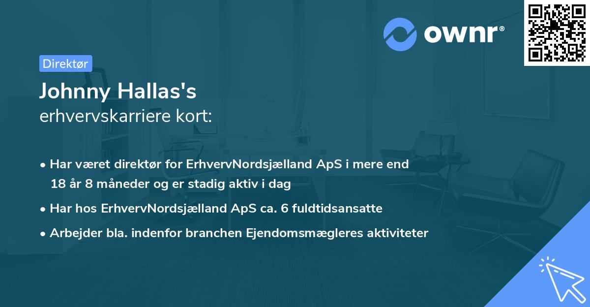 Johnny Hallas's erhvervskarriere kort