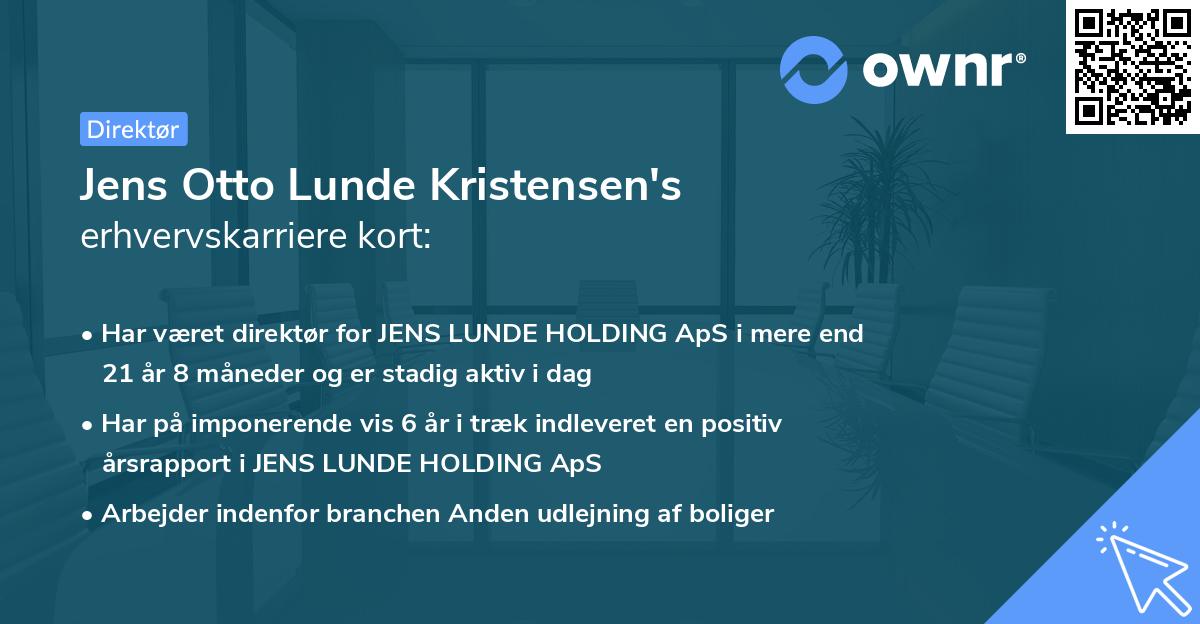 Jens Otto Lunde Kristensen's erhvervskarriere kort