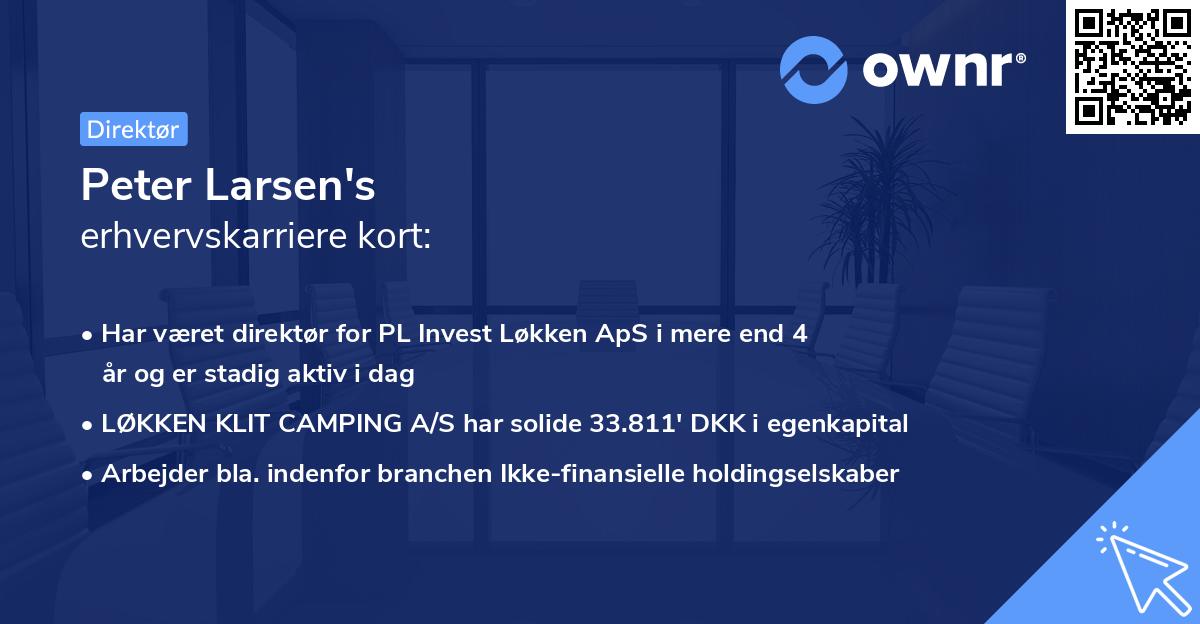 Peter Larsen's erhvervskarriere kort