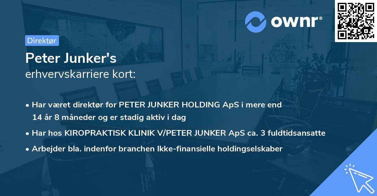 Peter Junker's erhvervskarriere kort