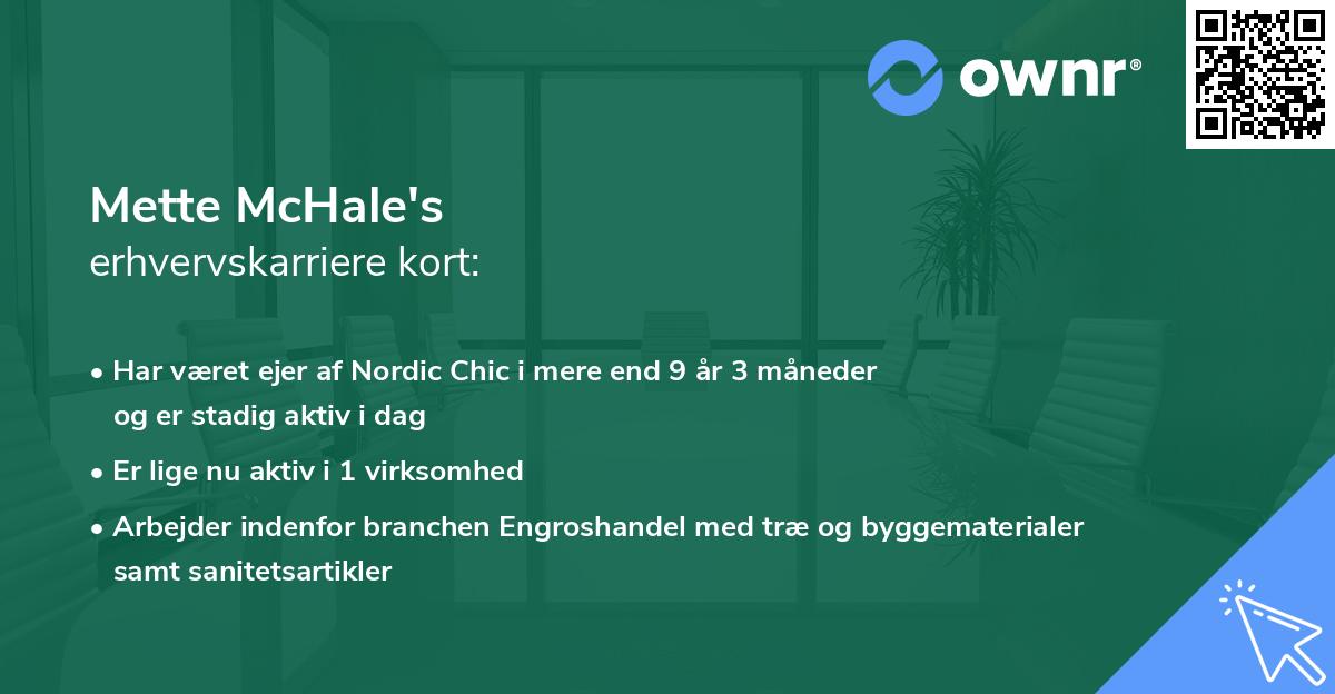 Mette McHale's erhvervskarriere kort