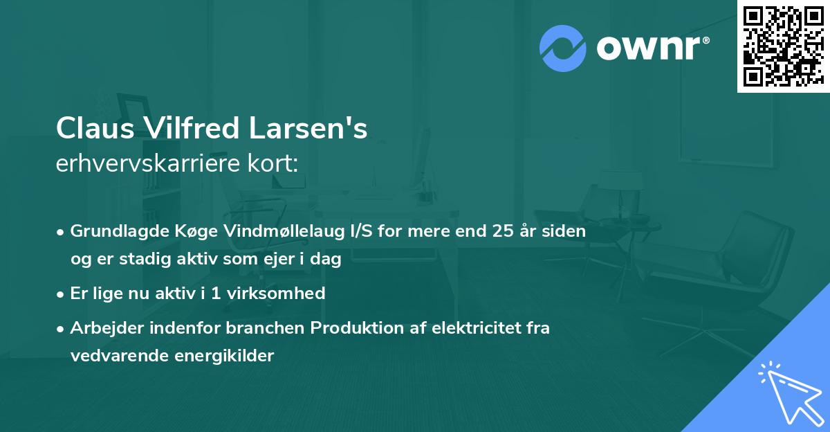 Claus Vilfred Larsen's erhvervskarriere kort