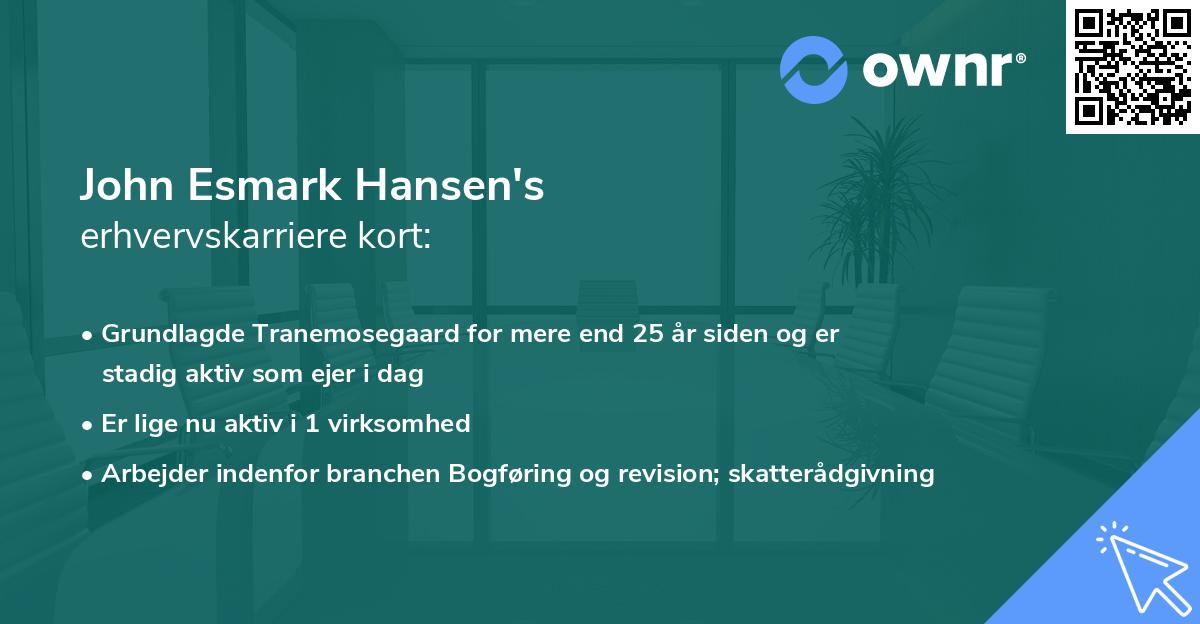 John Esmark Hansen's erhvervskarriere kort