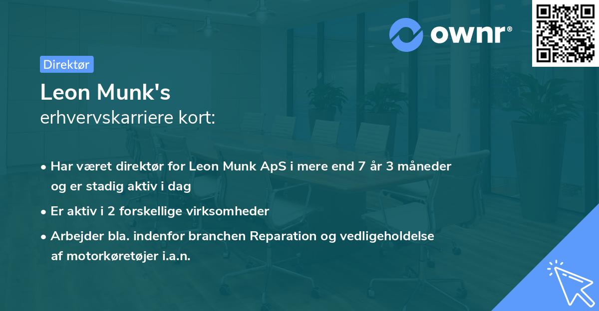 Leon Munk's erhvervskarriere kort