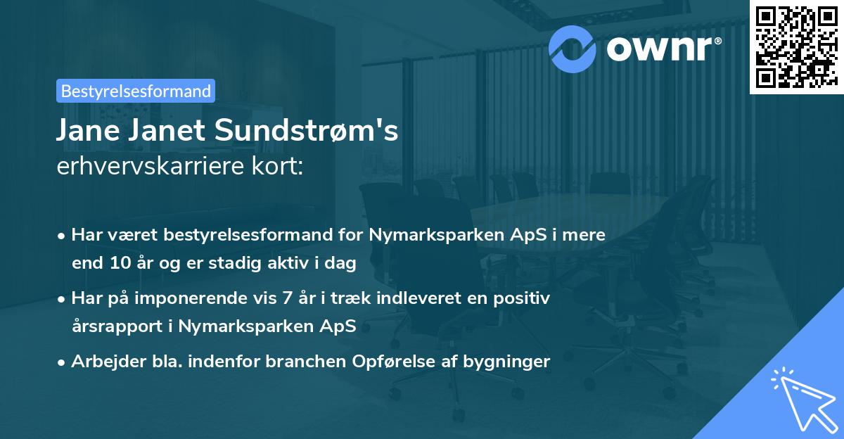Jane Janet Sundstrøm's erhvervskarriere kort