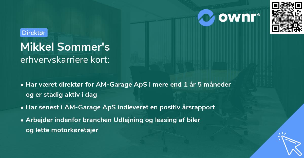 Mikkel Sommer's erhvervskarriere kort