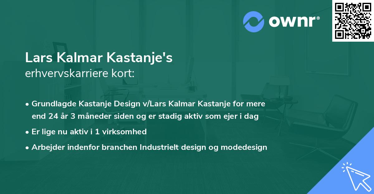 Lars Kalmar Kastanje's erhvervskarriere kort